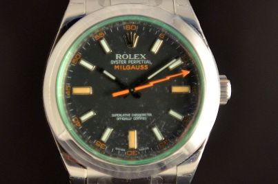 Rolex milgauss vetro verde Acciaio 116400GV