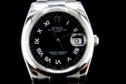 rolex Oyster Perpetual Date 34 Black Dial 115200 Acciaio 115200