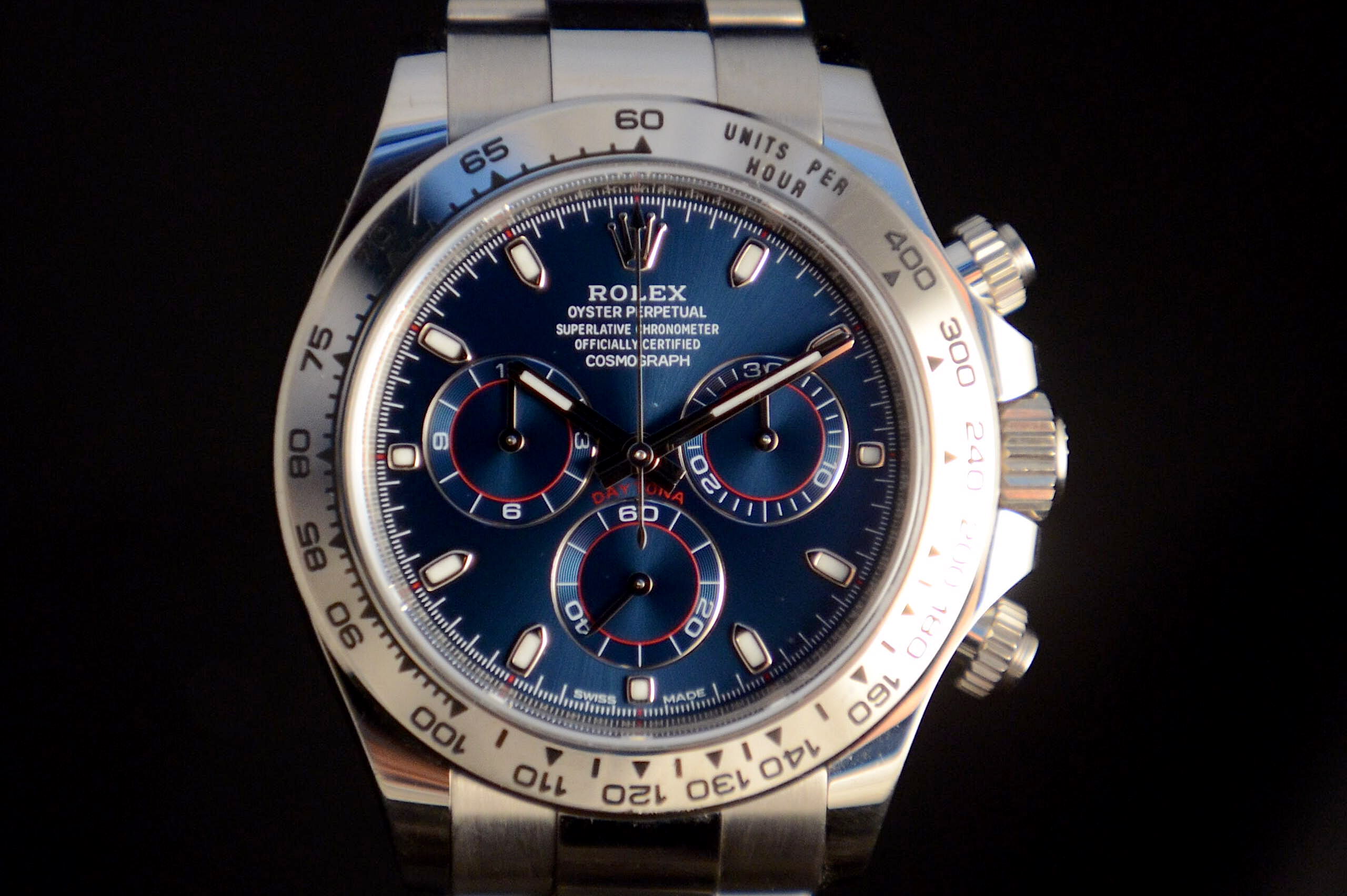 ROLEX DAYTONA ORO BIANCO DIAL BLU Oro Come nuovo 2016 116509. Spedizione  gratuita in tutta Italia, permuta, resi gratuiti, consulenza e reperimento.  Mazzoleni Orologi.