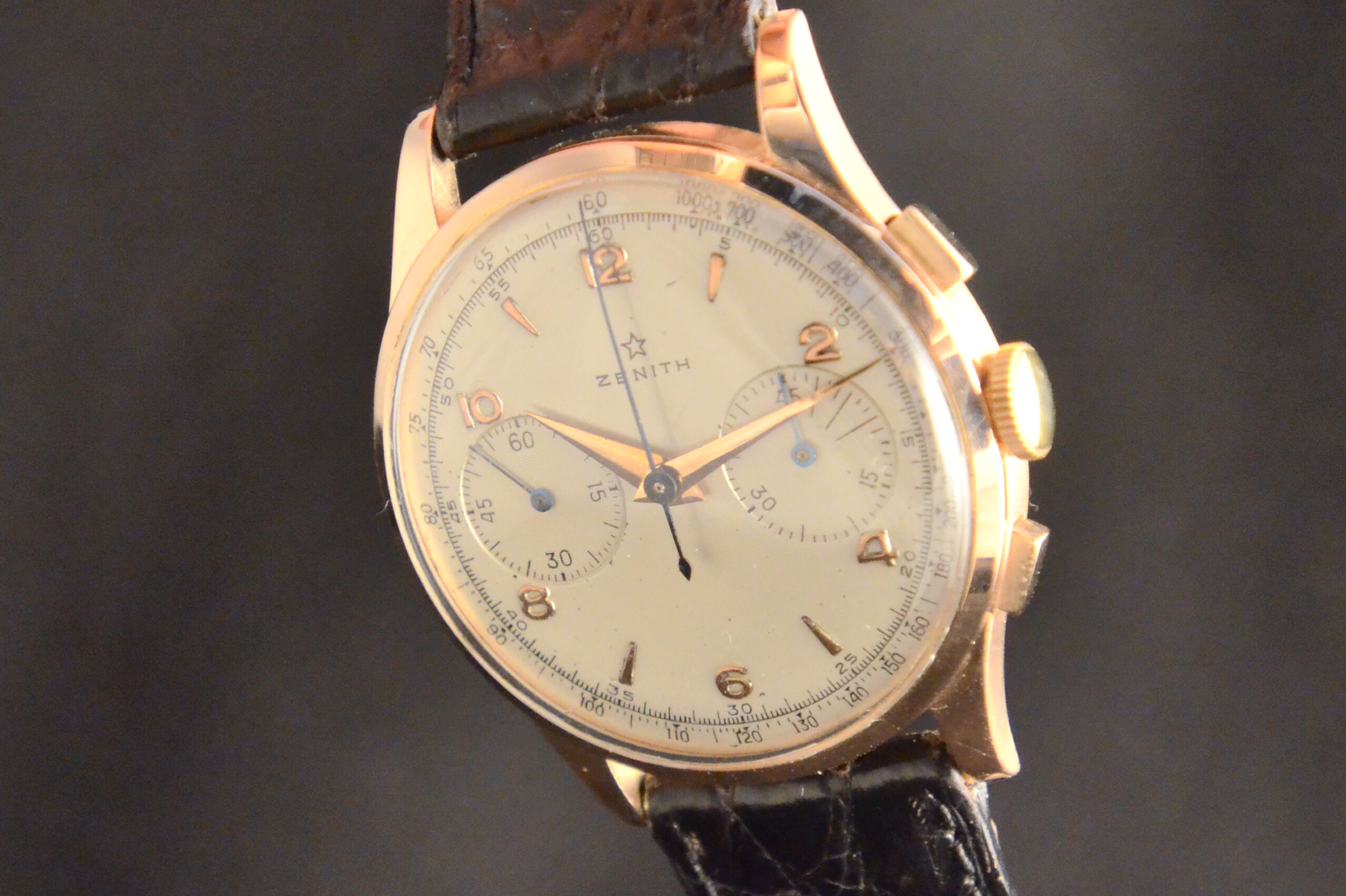 ZENITH STELLINA CRONO ORO Oro Usato 1950 ZE01. Spedizione gratuita in tutta  Italia, permuta, resi gratuiti, consulenza e reperimento. Mazzoleni Orologi.